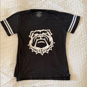 Womens Black Bulldog Graphic T-Shirt